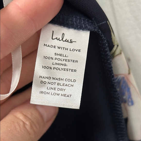 Lulus Dress Small Navy Floral Wrap Frilly Feminine Flirty Romantic Festival NWT - Picture 11 of 16